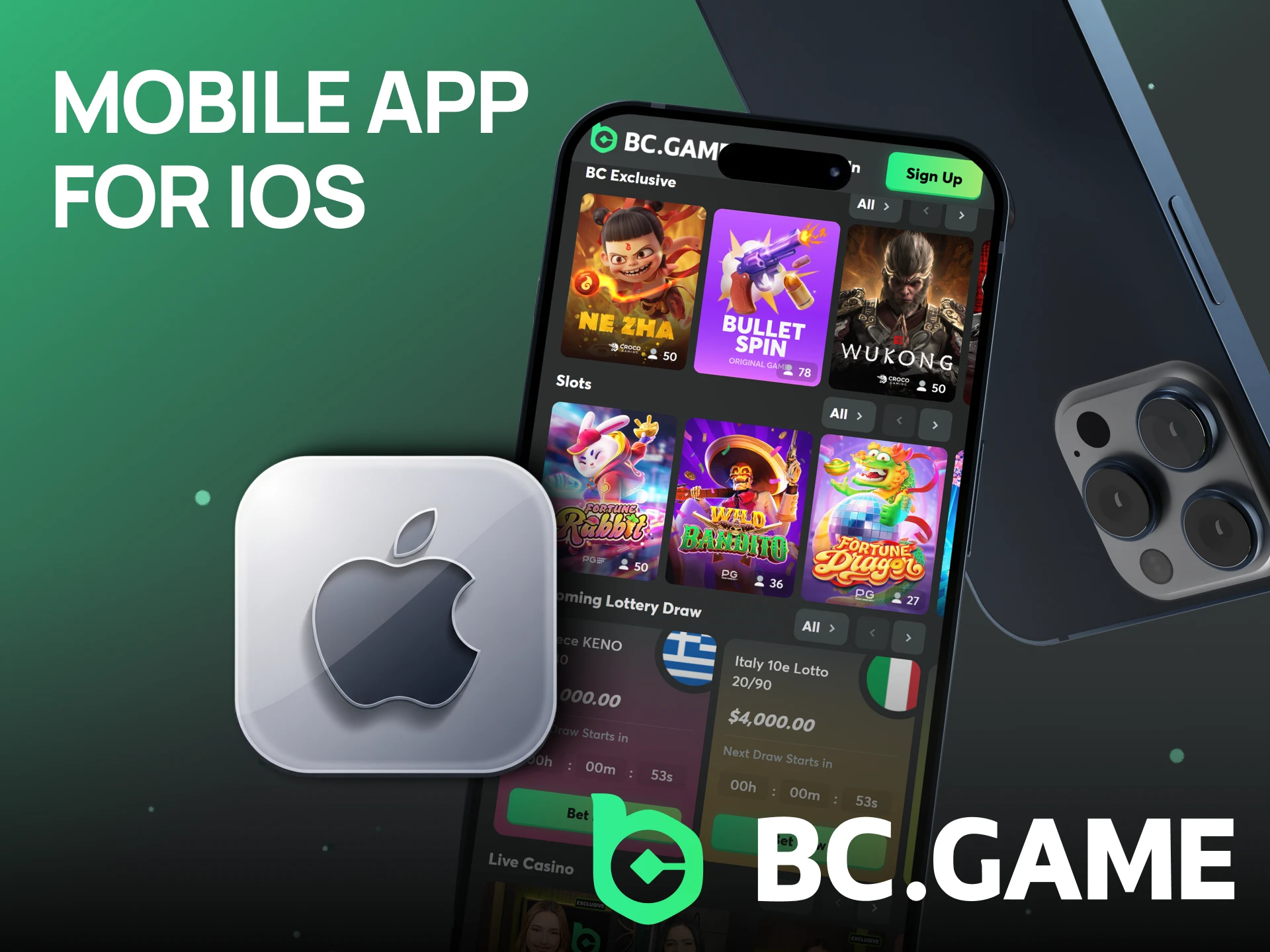 Play on your iOS device at the BC Game casino.