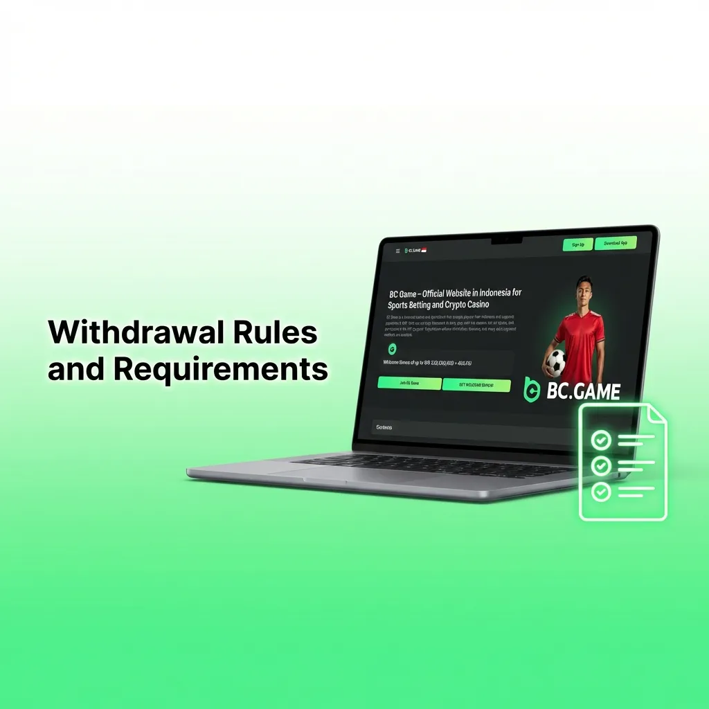 Document showing withdrawal rules including verification, wagering requirements, payment matching, and minimum balance thresholds