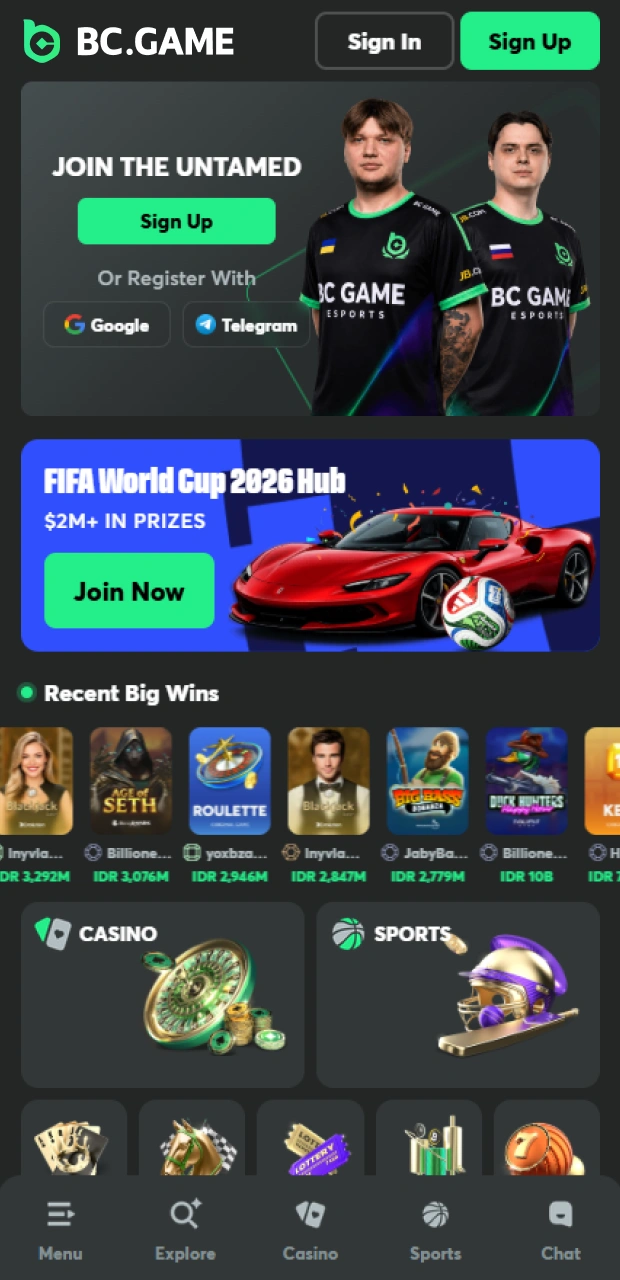 Navigate to the official BC Game application main dashboard to discover ultimate betting choices.