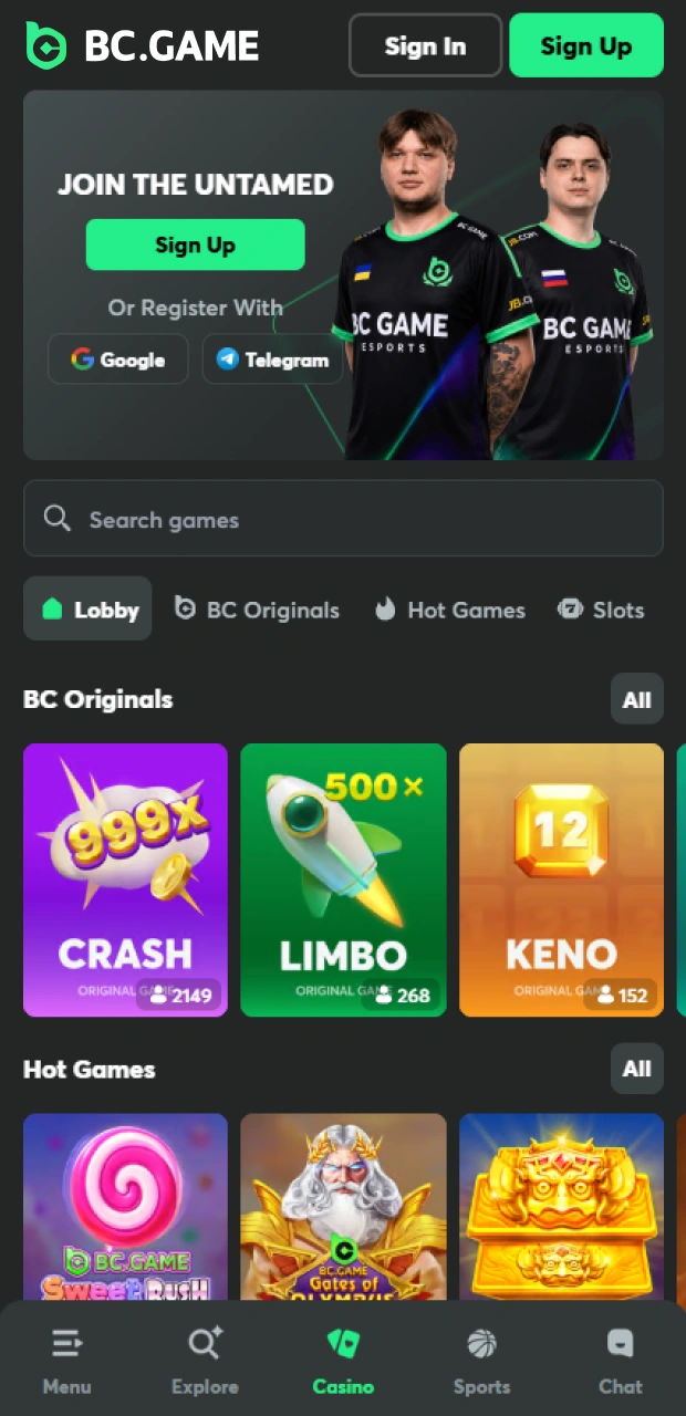Launch the BC Game smartphone app to play engaging casino games for massive rewards.
