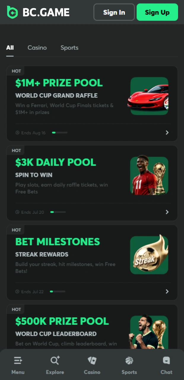 Claim premium bonuses within the BC Game software to boost your mobile wagering payouts.