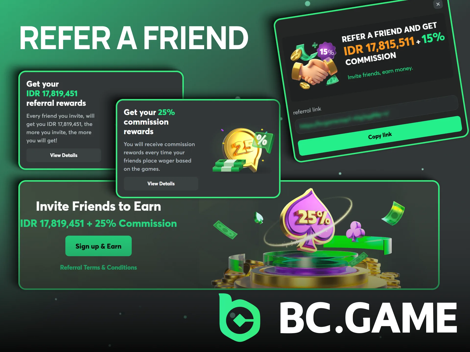 BC Game offers a variety of bonuses for your bets.