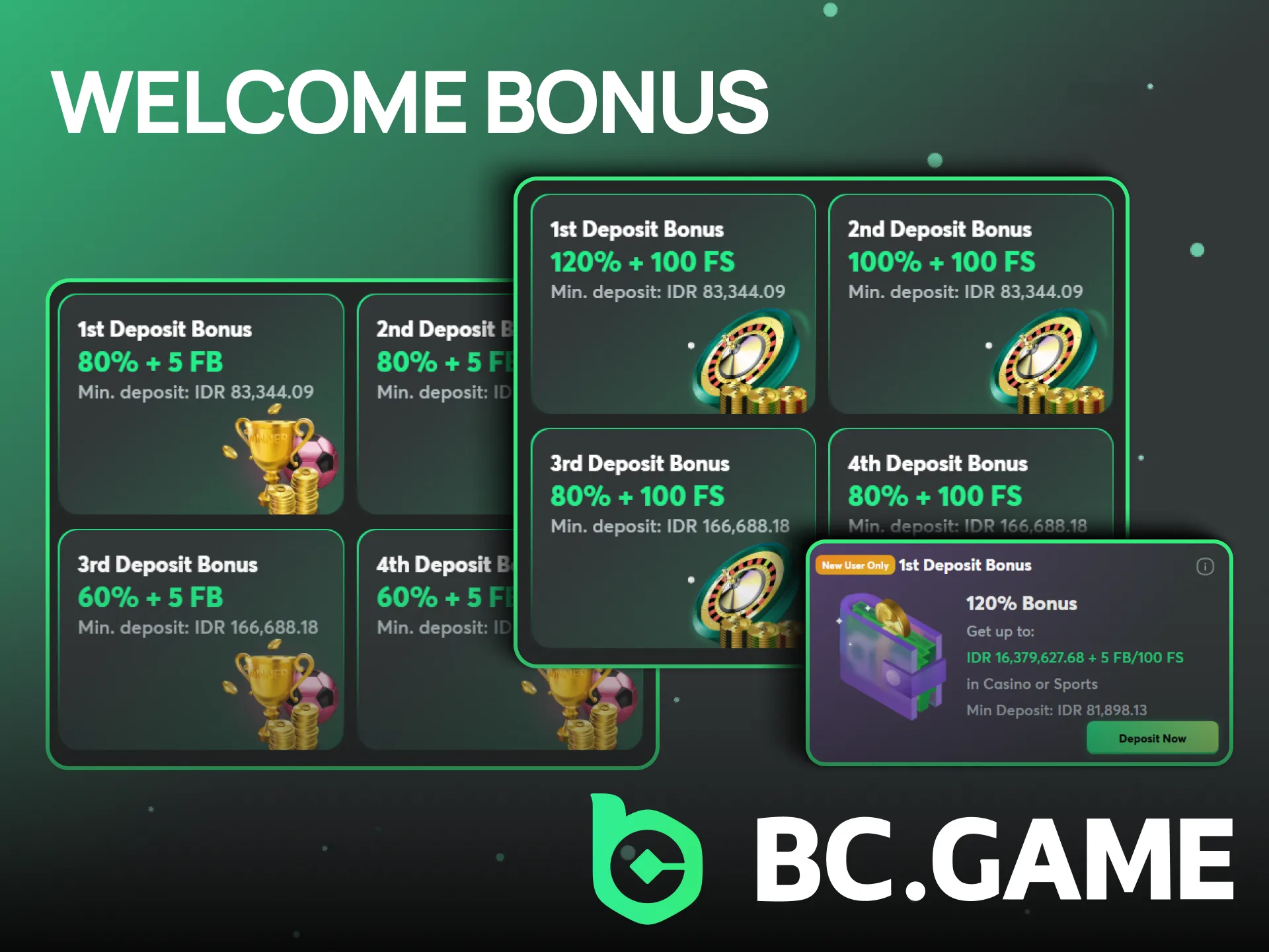 Create an account to receive a generous BC Game welcome bonus.