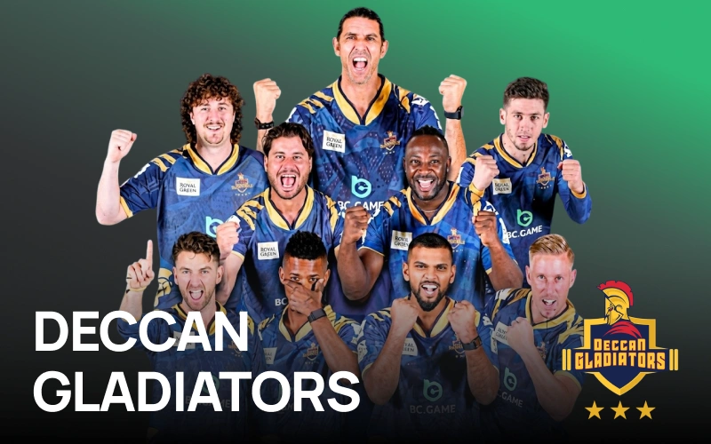 Discover the Deccan Gladiators team sponsored by the BC Game official betting platform.