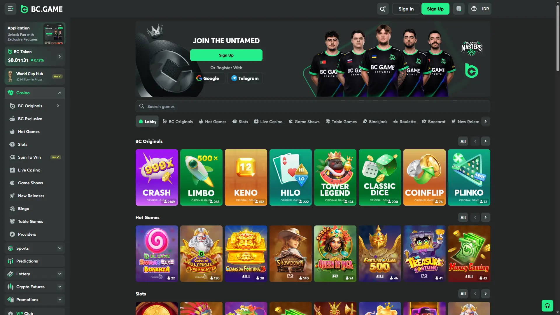 Explore the rich collection of online casino games at BC Game.