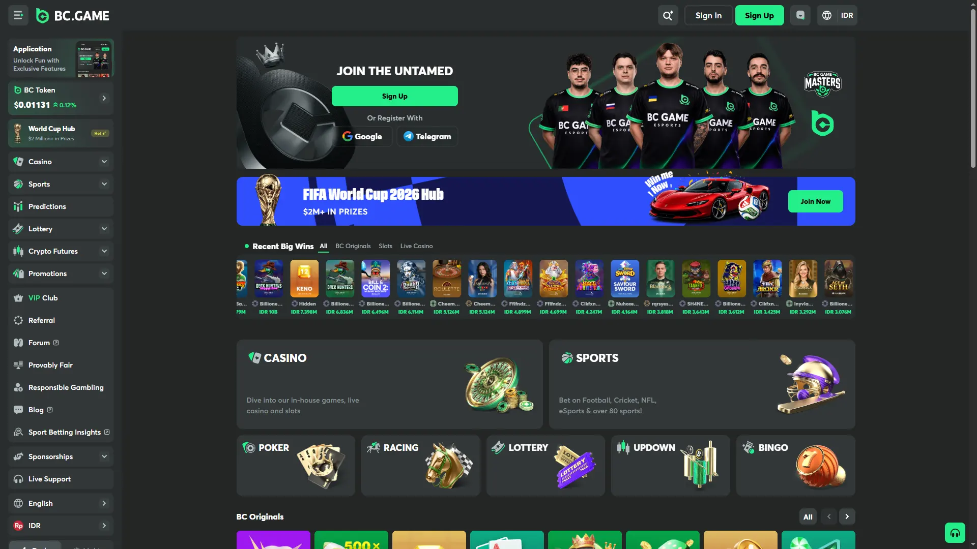 Explore the official BC Game main page to start your successful betting journey.