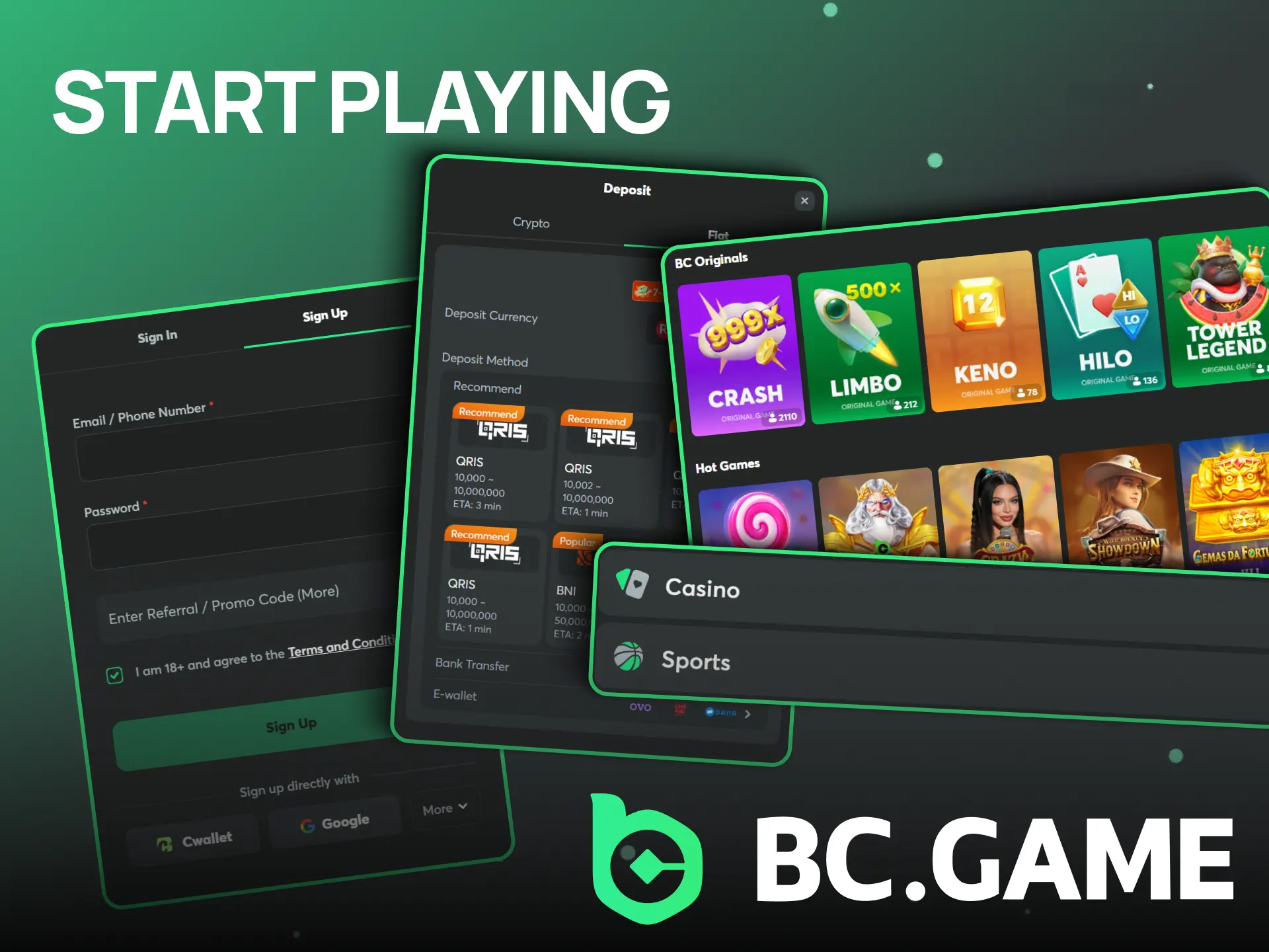 Check out our simple guide on how to start playing and winning on BC Game.